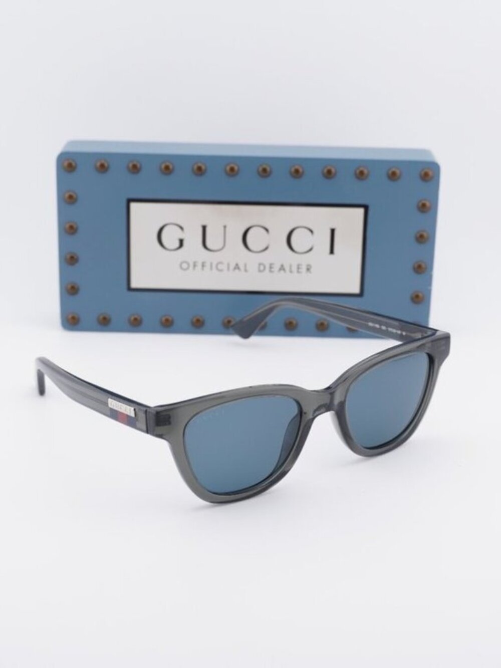 Gucci GG1116S 003 Unisex Square Sunglasses - Grey / Blue